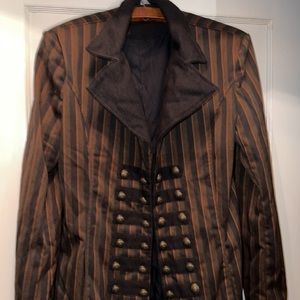 Spirit Halloween Victorian mens top coat steampunk trench coat